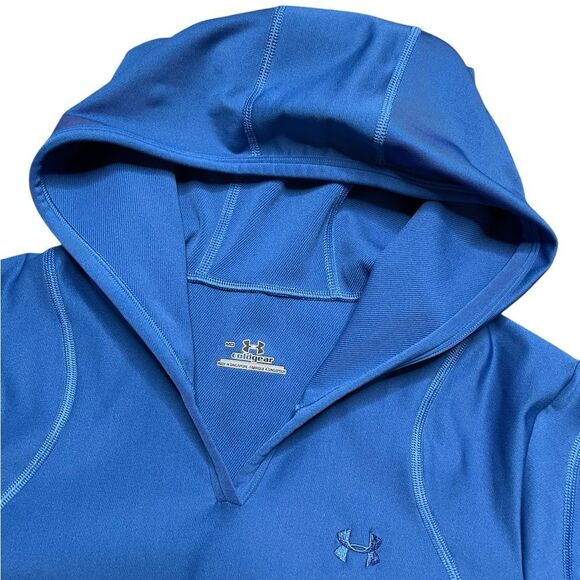 Under Armour ColdGear Blue Pullover Hoodie Size Medium - Picture 3 of 5